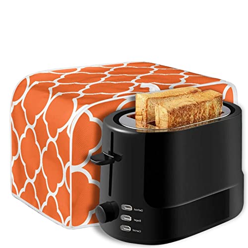 Salabomia 2 Slice Toaster Covers For Kitchen, Morocco Graphic Small Bread Maker Cover Washable Durable Bread Toaster Cover Dust Greasy Protection, Decorative And Anti-Scratch, Orange #TOP6