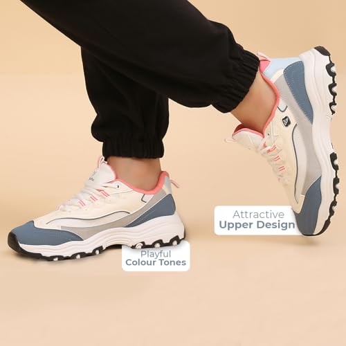 Image of YOHO Women's Chonks Sporty Comfortable Chunky Sneakers | Lightweight & Breathable | Everyday Shoes for Woman /Girls
