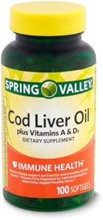 Spring - Valley Cod Liver Oil Plus Vitamins A & D3 - 100 Softgels Pack of 2