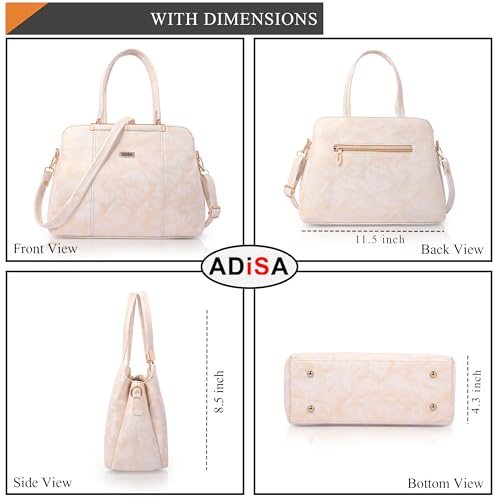 Image of ADISA two tone handbag 3 compartments shoulder bag for women and girls with sling belt (AD4084)