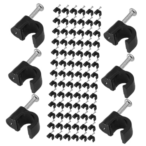 Yardenfun 400Piezas Clips de Cable Negros de Grapas para Organizar Cables de Electricidad Ethernet y Tv Instalación y Resistente para Uso Interiores y Exteriores