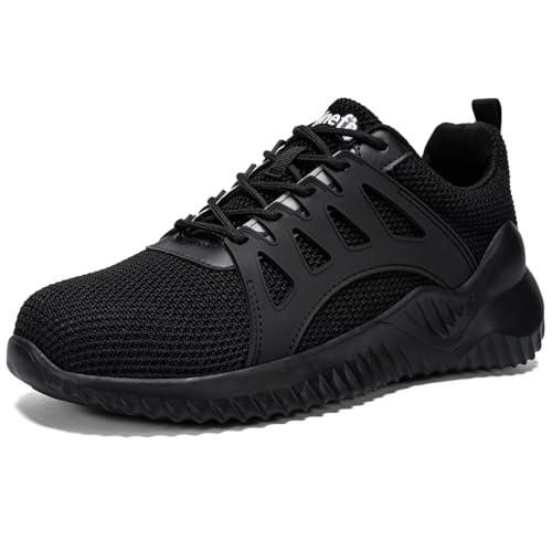 Image of Tinefiy Steel Toe Shoes for Women Lightweight Comfortable Slip On Safety Work Sneakers Cushion Puncture Proof Shoes Indestructible Shoe