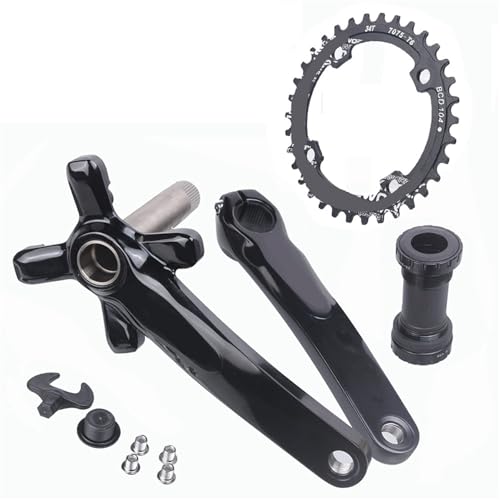 MTB ���]�ԃN�����N�Z�b�g 170 �~�����[�g�� 175 �~�����[�g�� 104 �~�����[�g���{���g�~���a 32T 34T 36T 38T �A���~�����`�F�[�������O(170mm Crank 34T)