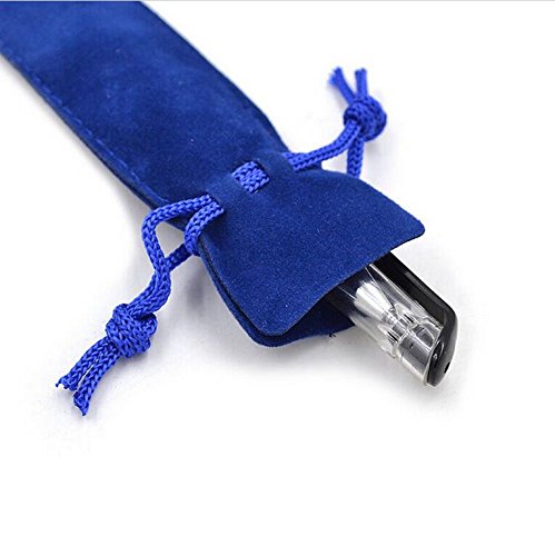 Crqes 50 Pcs Blue Velvet Pen Pouch Sleeve Holder Single Pen Bag Case Pencil Bag #TOP4