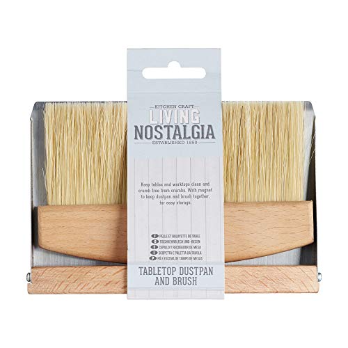 Kitchen Craft Table top Dustpan & Brush 16x11x4cm-Wood, Brown - Thumbnail 6