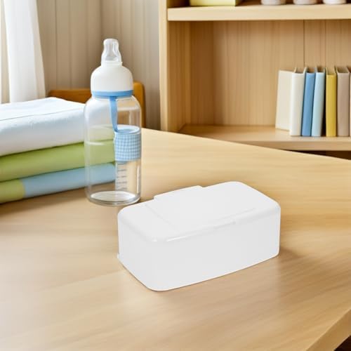 BUTIFULSIC 4pcs White Plastic Wet Wipes Storage Box with Lid, Portable Wipes Dispenser Container for Home and Bedroom Use, Refillable Pp Material Case with Efficient Dispensing Design - 5