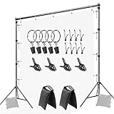 LimoStudio 10 x 9.6 ft. (W x H) Heavy Duty Backdrop Stand, Easy Background Install with Ring Clip,...