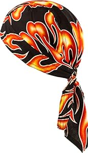 fashionchimp Zandana aus 100% Baumwolle, Bandana-Kopftuch, Bikertuch für Damen und Herren, Muster-Print (Flammen)