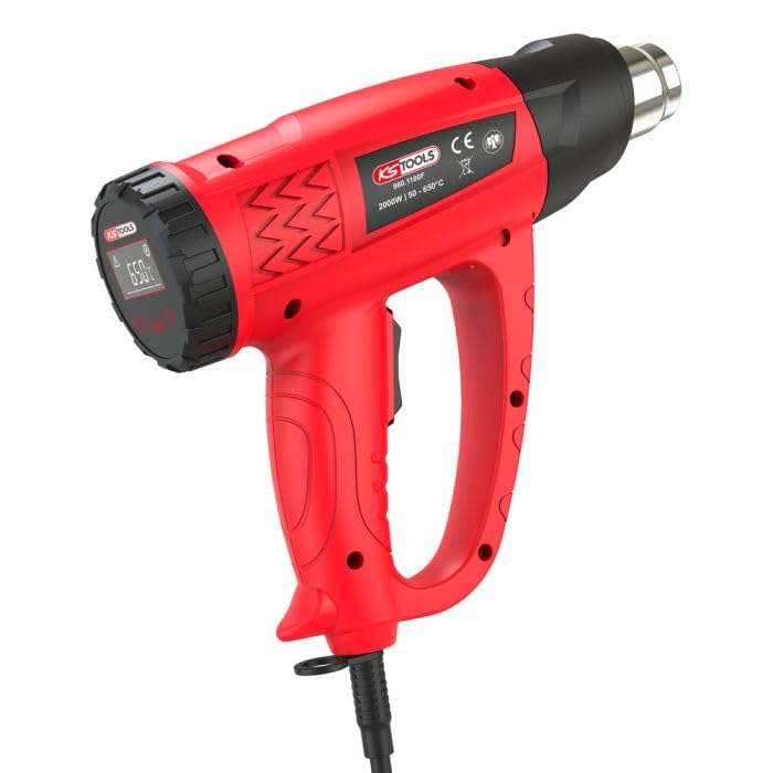 KS Tools 960.1180F - Decapador térmico digital de pistola de aire caliente (2000 W, 4 boquillas)