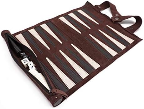 Sondergut Roll-Up Suede Backgammon Game (Color-Mocha)