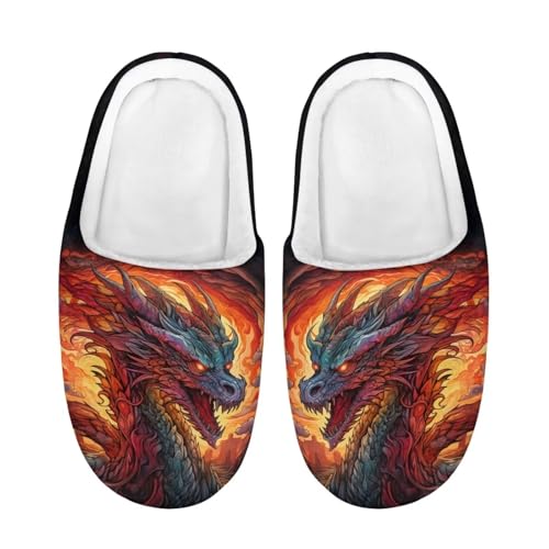 ZPINXIGN Cool Dragon Kids House Slippers Anti-slip Shoes Girls Boys Warm Plush Winter Household Slippers for Bedroom Indoor
