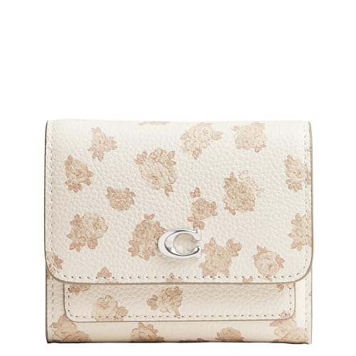 Coach Women's Mila Small Flap Wallet with Floral Print Accessory-Travel, LH/Chalk Multi