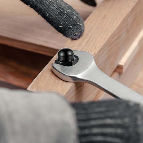 20 Stück Hutmuttern M6 Schwarz Hutmutter Eichel Sechskant Hutmuttern Kohlenstoffstahl Sechskant Dekorative Kappenmutter für Schrauben Bolzen