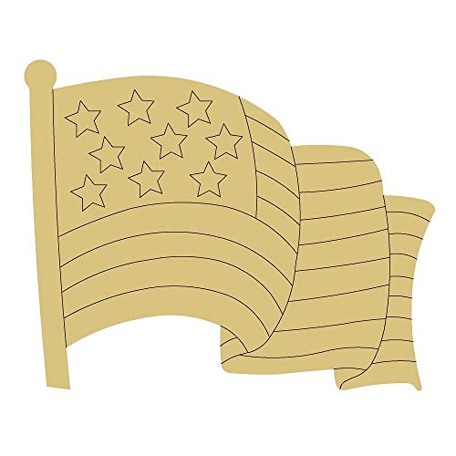 Flag Design By Lines Cutout Unfinished Wood Flag Usa 4Th Of July Freedom America Door Hanger Mdf Shape Canvas Style 5 Art 1 (6") #TOP25