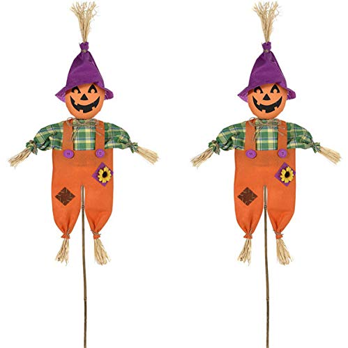 Stephanie Imports Set of 2 Themed Halloween Jack-O'-Lantern Scarecrow 48