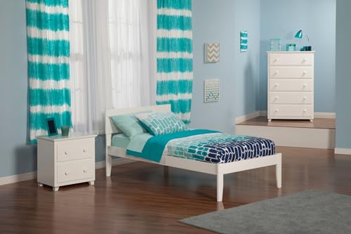 AFI Orlando Twin Platform Bed with Charging Station White