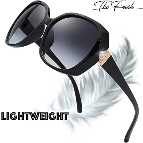Image of The Fresh Women's Oversized Square Jackie O Cat Eye Hybrid Butterfly Fashion Sunglasses - Exquisite Packaging