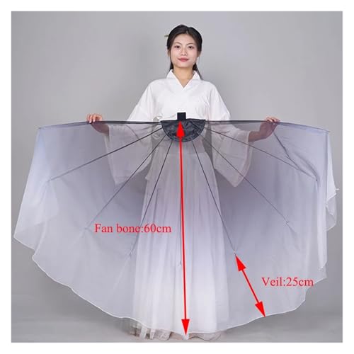 Abanicos grandes de 85cm para danza de alabanza y espectáculos de adoración con gasa de seda 3