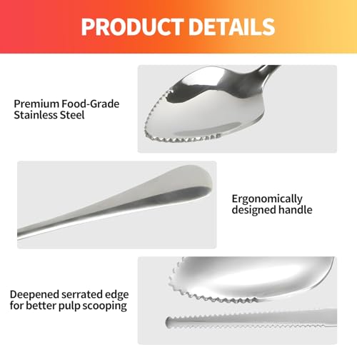 image for Amzlysdok Grapefruit Spoon & Knife Set,Stainless Steel Grapefruit Spoo