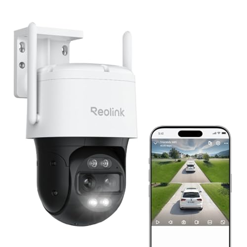 Reolink 4K PTZ Telecamera Wi-Fi Esterno a Doppio Obiettivo, 355°Pan/90°Tilt, Zoom Ibrido 6X, Rilevamento Persona/Veicolo/Animale, Auto-tracking, Audio 2 Vie, Visione Notturna a Colori, TrackMix WiFi