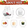 Set Of 12 Christmas Votive Candle Holders - 6 Glass Tealight Holders With 6 Berry Candle Rings For Table Decor