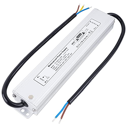VARICART IP67 24V 2.5A 60W Wasserdichter LED Treiber, Ultra Schmal Universal Reguliertes AC DC Schaltnetzteil, Konstanter Spannungswandler Adapter für CCTV Kamera MR16 GU5.3 Glühbirne(1-er Packung)