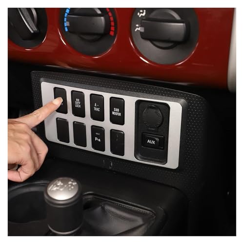 Parche de control central para FJ Cruiser 2007-2021, cubierta protectora plata 2