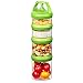 SELEWARE Portable and Stackable 4-Piece Twist Lock Panda Storage Jars Snack Container to Contain Formula, Snacks, Nuts, Drinks and More, BPA and Phthalate Free, 31oz Green
