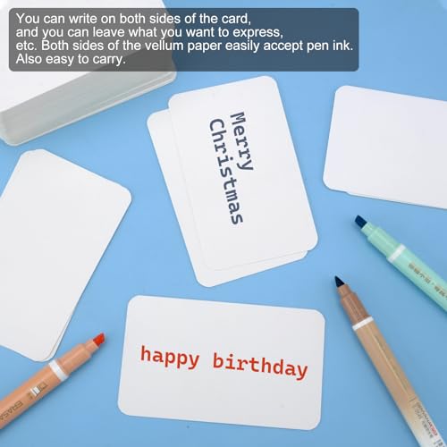 APOMOONS 200 Stück Blanko Papier Karten, Karteikarten Blanko Spielkarten, Visitenkarten Papier, 9 x 5,5 cm Weißes Kraftpapier Karten zum Selbstgestalten für DIY Schule Büro Vokabel Lernen