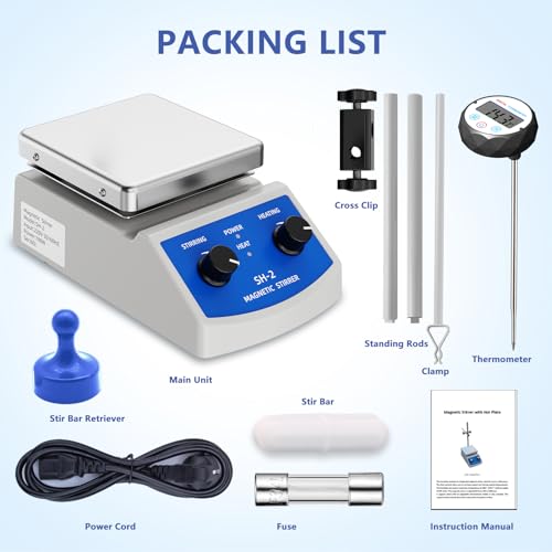 image for BAITUSS Magnetic Stirrer Hot Plate w/Thermometer, Magnetic Stir Plate 