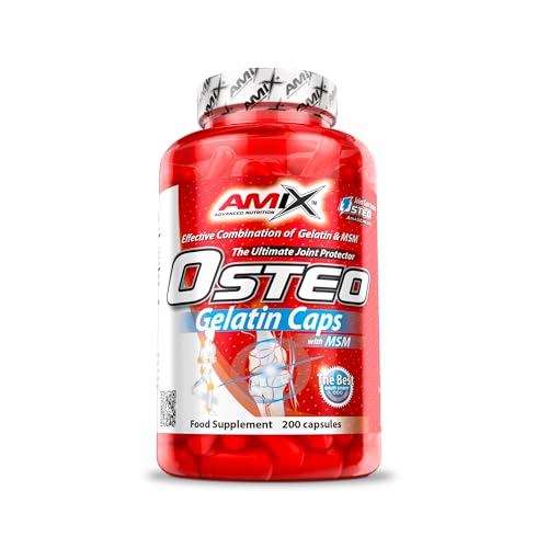 AMIX - Osteo Gelatine - Suplemento en cápsulas - Contiene colágeno hidrolizado - Enfocado al cuidado articular - 200 cápsulas