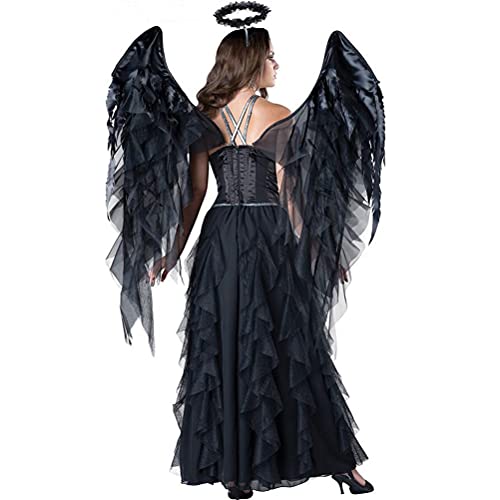 Fantasia de vampiro de Halloween para mulheres, fantasia sexy de anjo escuro cosplay fantasia de bru