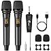 TONOR Kabellose Mikrofone, UHF Duales Karaoke Mikrofon Set mit wiederaufladbarem Empfänger, Kabelloses dynamisches Mikrofon, 60 m Mikrofon-Set für Singen, Hochzeiten, Party, Ansprachen TW320 Grau