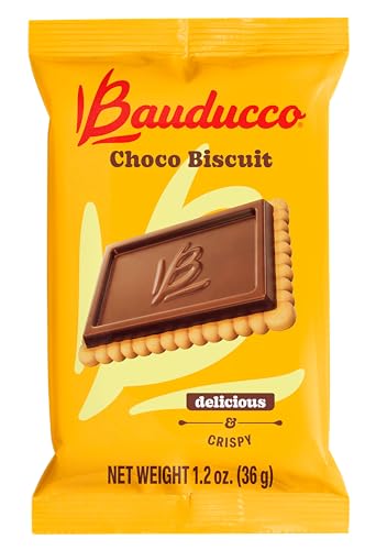 Image of Bauducco Choco Biscuit Cookies - Crispy Chocolate-Covered Biscuits, Individually Wrapped for Snacking, Dessert, and Lunch Boxes, 22.8 oz (Pack of 18, 4 Cookies per Pack)