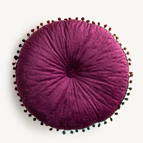 surwin cuscino rotondo stile scandinavo, cuscino meditazione materasso da pavimento cuscini per esterno cuscino yoga per soggiorno, camera da letto, patio e altro (40cm,fucsia)