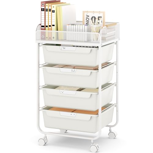 SYKIARIOL Rolling Utility Storage Cart with 4 Drawers - 4