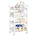 3IngSeagulls Baby Diaper Caddy Cart, 4-Tier Diaper Caddy Organizer and Storage, Rolling Utility Cart for Baby Supplies, Diaper Cart with Wheels for Bedroom, Nursery, Changing Table, White
