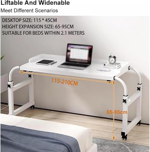 Table de lit d'hôpital blanche réglable avec roulettes