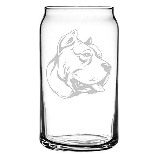 Perro de Presa Canario Dog Personalized Custom Etched All Purpose 16oz Can Glass
