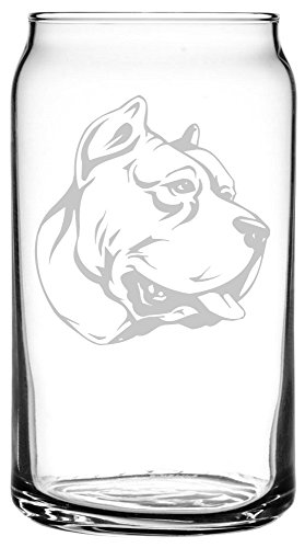 Perro de Presa Canario Dog Themed Etched All Purpose 16oz Can Gla...