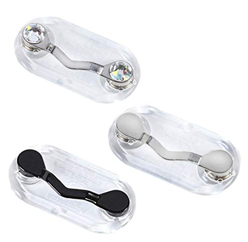 Readerest Magnetic Eyeglass Holders, Shark Tank Product (3 Pack), Made in USA (Stainless, Black, and Crystal)