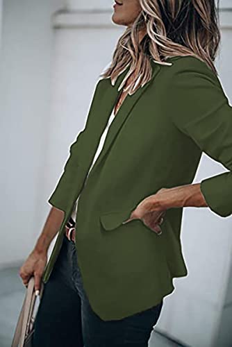 Women's Blazers Open Front Blazer Jackets Dressy Casual Lapel Office Suite Coat with Pockets Sleeveless & Long Sleeve3