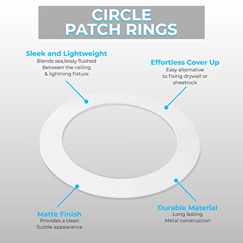 Ohlectric 6 Pack - Goof Ring For Round Recessed Led Downlight Fixture - Patch Up Goof Ring For Uneven Holes – White Steel Construction - Inside Diameter 4-1/4" Outside Diameter 5-3/4" - Ol-39469 #TOP6