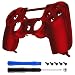 eXtremeRate Soft Touch Grip Front Housing Shell Faceplates for PS4 Controller JDM-001 JDM-011 JDM-020 - Red