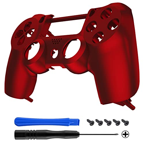 eXtremeRate Scarlet Red Soft Touch Grip Front Housing Shell Faceplates Compatible with ps4 Controller JDM-001 JDM-011 JDM-020 - Controller NOT Included image 5