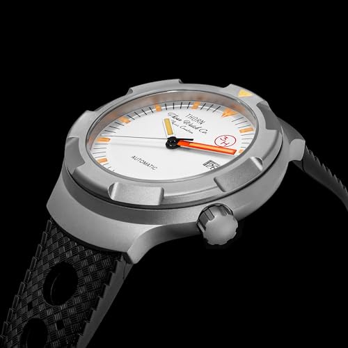 Montre mécanique automatique étanche TACTICAL FROG avec bracelet FKM blanc durable
