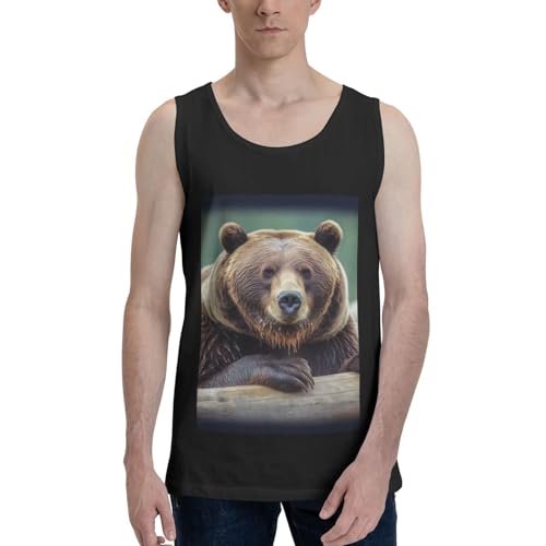 Muscle T-shirt entraînement homme débardeur coton été imprimé ours