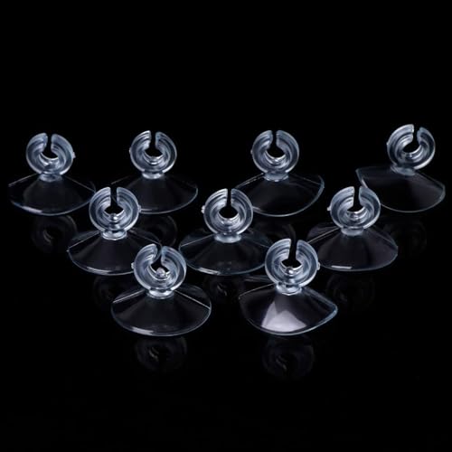 JJLFresheners 10Pcs Aquarium Suction Cup, Transparent Plastic Sucker with Clips Fish for Tank Pipe Hose Tube Holder Fish Tank Suction Cups Aquarium Air Pump Accessories (1.2in)