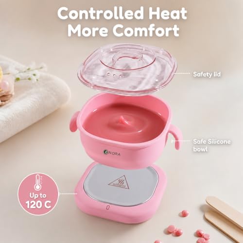 Image of ENORA Premium Waxing Kit for Women - Silicone Wax Warmer for Hair Removal, Eyebrow, Bikini, Legs, Face, Brazilian Wax & More - Machine + 3-Pack Hard Wax Beads (100 g)+ Accessories