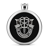 Army Special Forces Logo Printed Hip Flask Stainless Steel Round Wine Bottle 5 Oz Leak-Proof Liquor Flask for Party
